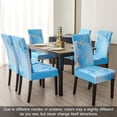 thumbnail image 2 of Ink Art Painting Chair Covers for Dining Room Set of 6, High Stretch Removable Washable Parsons Chair Slipcover for Home Party Hotel Wedding Ceremony (Blue Marble,6PCS), 2 of 6