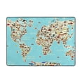 thumbnail image 7 of Area Rugs For Living Room Decor - World Travel Line Icons Map Soft Anti Slip Throw Washable Rugs 5x7 For Bedroom, Indoor Carpet For Bedroom Living Room 80x58In, 7 of 7