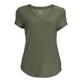 thumbnail image 5 of No Boundaries Women's Junior's Brushed V-Neck Short Sleeve T-Shirt, 5 of 5