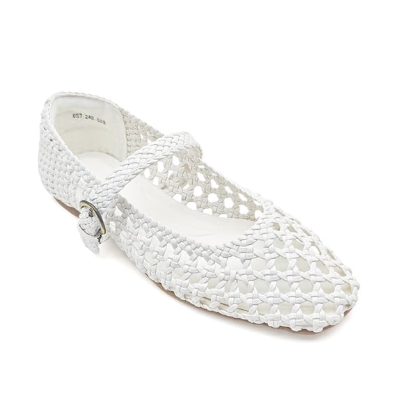 Mary Jane Flats for Women, Comfortable Round Toe Dressy Ballet Flats with Braided Adjustable Buckle and Memory Foam Cushioning
