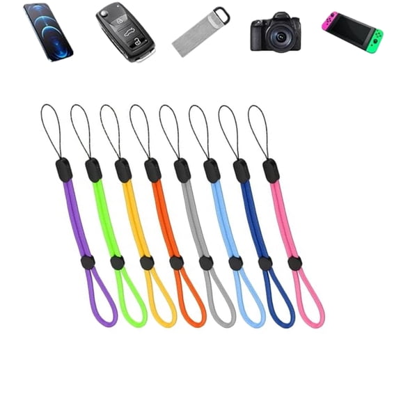 Adjustable Wristlet Phone Lanyards 8PACK OF Portable Camera Lanyards Reusable Colorful Nylon Straps for Badge Keychain CellPhone
