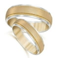 thumbnail image 2 of Pompeii3 Gold Matching His & Hers Two-Tone Wedding Band Ring Set with Diamonds - 14k White & Yellow Gold, 2 of 5