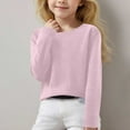 thumbnail image 2 of Rohuuque Girl's Oversized V-Neck Fall Sweaters Kids Long Sleeve Knit Pullover Shirts 11 Years Pink, 2 of 7