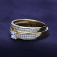 thumbnail image 5 of AFFY 14k Yellow Gold Over Sterling Silver Round Shape White Cubic Zirconia Bridal Ring Set, 5 of 8