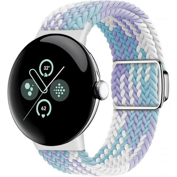 MYKOMI Braided Magnetic Band Compatible with Google Pixel Watch 3/4 45mm, [Upgraded Magnets do not fall off] Adjustable Stretchy Nylon Strap for Pixel Watch Wristbands Women Men