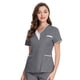 thumbnail image 4 of Bata quirúrgica de hospital, bata de médico de manga corta, bata de enfermera de algodón con cuello en V, ropa de trabajo para técnicos, ropa para mujeres, clínica, salón de belleza, top, 4 of 6