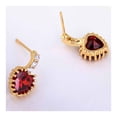 thumbnail image 2 of 18K Gold Glavanization Austrian Zircon Earrings  red, 2 of 4