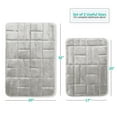 thumbnail image 2 of Clara Clark Bathroom Rugs, Velvet Memory Foam Bath Mat, Ultra Soft Non Slip and Absorbent - Tiled - Set of 2 - Silver, 2 of 6