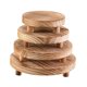thumbnail image 4 of 4 piezas de organizadores de pedestal de madera, multifuncionales, redondos y decorativos. Marrón claro, 4 of 9