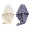 thumbnail image 1 of Toalla de microfibra para el cabello para mujer, paquete de 2, turbante de cabello seco mágico rápido absorbente, 1 of 5