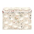 thumbnail image 7 of Yayeee Collapsible Storage Bin with Lid Fabric Closet Decorative Basket with Handles, Gray Cartoon Goose Pattern, 7 of 7