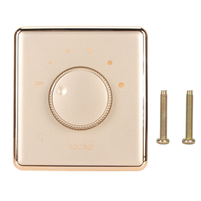 Perilla de control de volumen de montaje en pared de 10 W, placa de pared con control de volumen, perilla giratoria, controlador de volumen para altavoces domésticos, color dorado