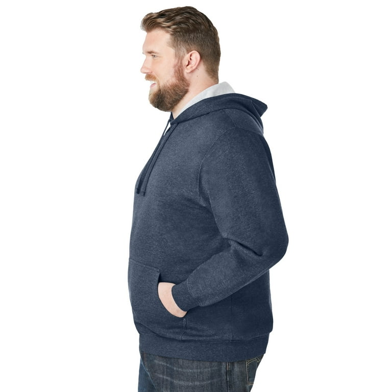 KingSize Men's Big & Tall Fleece Pullover Hoodie - Big - 4XL, Black White Marl