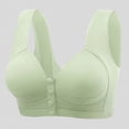 thumbnail image 2 of KHONTS,Women's Daily Front Button Closure High Support Bras Wireless Push up Bra Convenient Sports Everyday Bralettes Green 42, 2 of 7