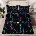thumbnail image 2 of Castle Fairy Black Cats Boy Bed Sheets,Kawaii Animal Pet King Sheets, 2 of 7
