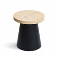 thumbnail image 7 of LuxenHome Light Wood Finish Top with Black Base Manufactured Wood Round Side Table, 7 of 7