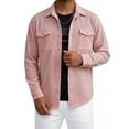thumbnail image 3 of LEKWK Mens Long Sleeve Shirts Regular Fit Lapel Collar Dress Shirts Cable Knit Texture Pocket Casual Stylish Business Work Party Daily, 3 of 7
