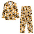 thumbnail image 3 of Kuiaobaty Ghost Halloween Print Women Pajamas Set Button Down Sleepwear Long Sleeve Nightwear with Long Pants Soft Pjs Set with Pockets, 4XL, 3 of 7