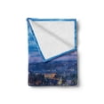 thumbnail image 2 of Prague Soft Flannel Fleece Blanket, Night Time with Vltava River Bridge and City Buildings Czech Republic Europe Urban, Cozy Plush for Indoor and Outdoor Use, 50" x 70", Multicolor, by Ambesonne, 2 of 6