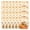 1#Gold,6.5 Inch,24 Pcs, variant on Thanksgiving Fall Pumpkin Paper Napkins, 24 Pcs Disposable Autumn Maple Leaf Printed Tissue, 6.5 Inch Vintage Watercolor Pumpkin Fall Foliage Pattern, Decorative Paper Napkins for Holiday Gathering