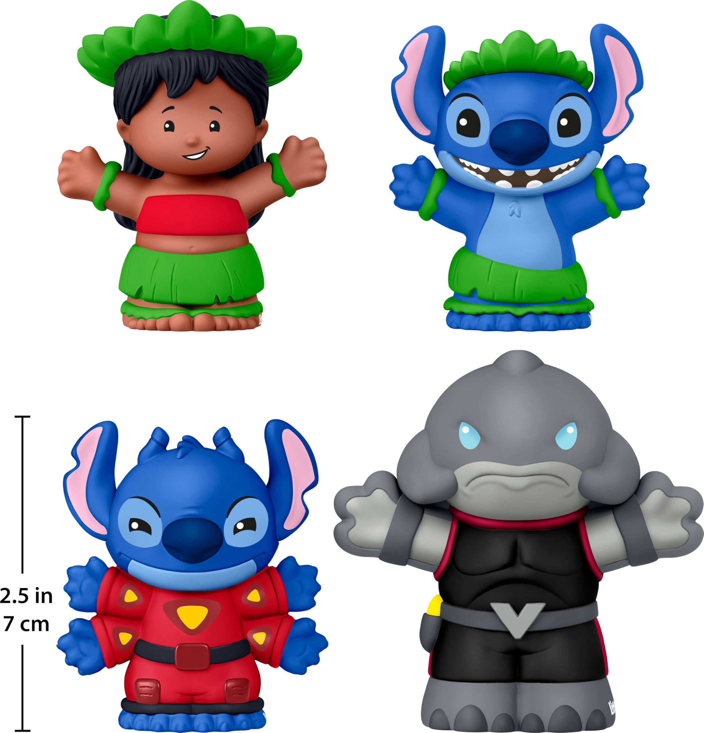 Fisher-Price Little People Disney Lilo & Stitch Collector Set 4 Figures Including Lilo, Stitch, Experiment 626 & Captain Gantu Display-Ready Toy Set
