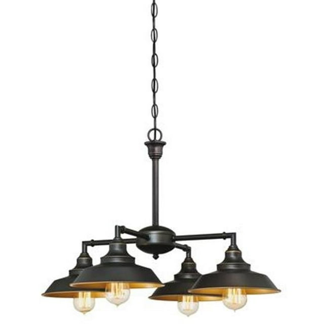 Four Light Indoor Convertible Chandelier with Semi-Flush Ceiling Fixture Oil Rubbed Bronze