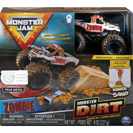 Monster Jam, Dirt Starter Set, Featuring 8oz of Monster Dirt and 1:64 Scale Die-Cast Monster Jam Truck (Styles May Vary)