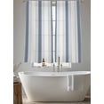 thumbnail image 6 of Sheer Curtains 72 Inches Long, Blue Beige Light Filtering Window Curtains for Living Room, Modern Abstract Gradient Vertical Stripes Rod Pocket Voile Sheer Curtain Drapes, 52"W x 72"L, 2 Panels, 6 of 8