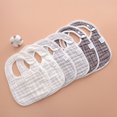 thumbnail image 5 of Babero en forma de U, toalla para saliva de bebé, gasa de algodón engrosada de 8 capas, color liso, babero antiescupitajos para bebés recién nacidos masculinos y femeninos, 5 of 5