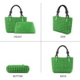 thumbnail image 2 of Woven Tote Bags for Women Hollow out Handmad Woven Leather Shoulder Bag Top-handle Purse Shopper Bag Beach Bag, 2 of 7