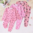 thumbnail image 2 of WXFAZCVU Baby Girl Clothes 3 Pack Fall Outfits Cute Print Long Sleeve and Pants Going Out Size 4-5 Years, 2 of 5