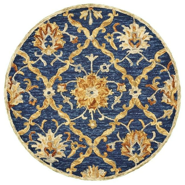 LR Resources DAZZL54069NAV40RD Tapis Rond de 4 Pieds d'Éblouissement&44; Marine