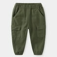 thumbnail image 3 of Baby Boys Cargo Pants Solid Color Casual Loose Khaki Trousers With Pocket, 3 of 3