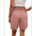 thumbnail image 3 of Pantalones Cortos de de Cintura Alta y Pierna con Bolsillos para Mujer, de Verano Rosa S, 3 of 7