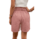 thumbnail image 3 of Pantalones Cortos de de Cintura Alta y Pierna con Bolsillos para Mujer, de Verano Rosa S, 3 of 7