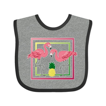 

Inktastic Pineapple And Flamingos Gift Baby Boy or Baby Girl Bib