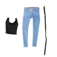 thumbnail image 2 of Colcolo 1/6 Scale Action Figures Clothing Set Action Figure Clothes with Belt Stylish Doll Clothes for 12'' inch Female Action Figure dark blue and long, 2 of 8