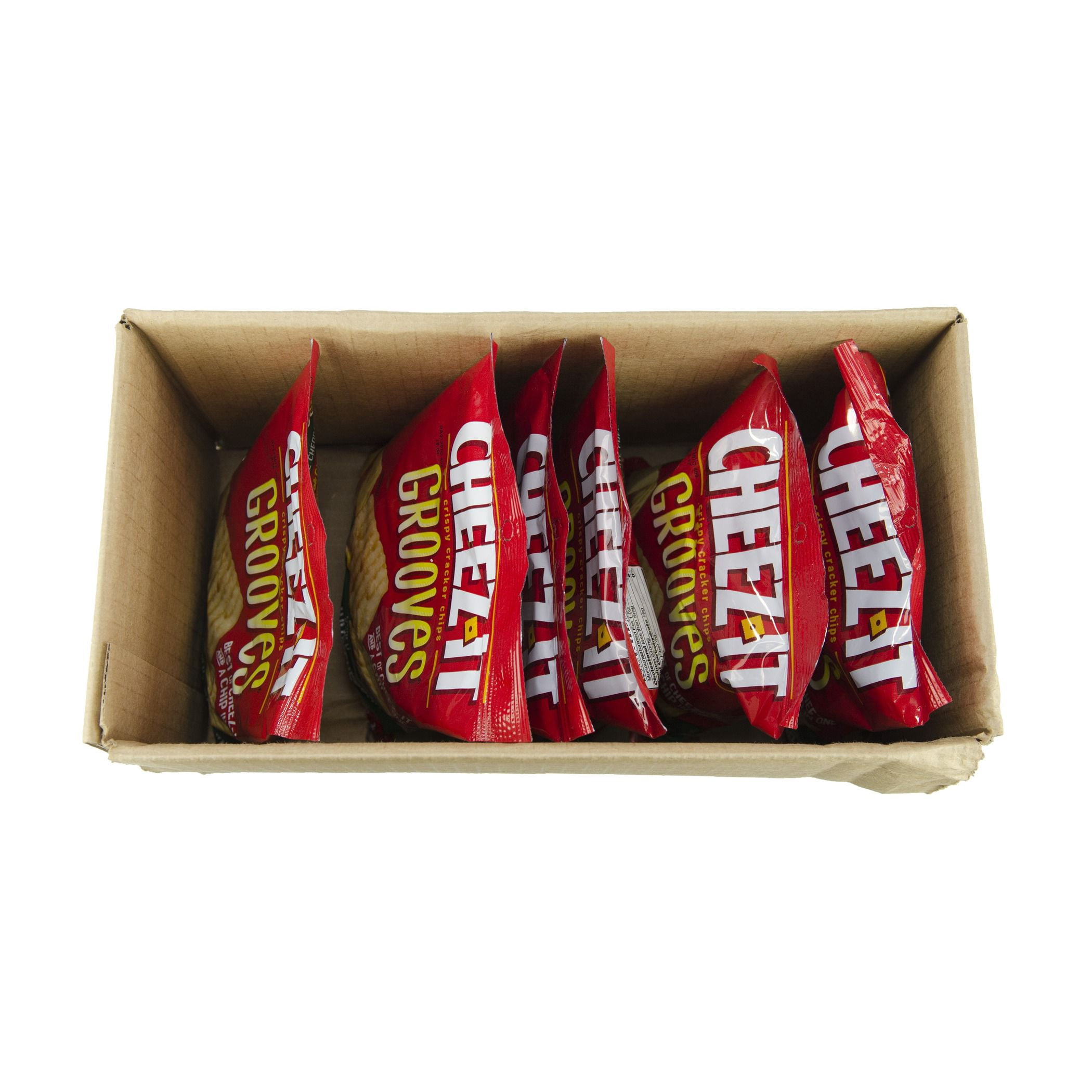 Cheez-It Grooves Crunchy Cheese Crackers, Snack Crackers, Lunch Snacks, Sharp White Cheddar (6 Pouches)