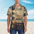 thumbnail image 2 of Disketp Vintage Nautical Lighthouse Hawaiian Shirts for Men,Mens Casual Short Sleeve Button Down Shirts Beach Shirt,Large, 2 of 7