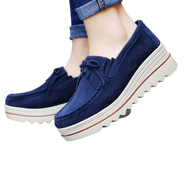 LSLJS Chaussures Compensées pour Femmes, Chaussures Matsuke Semelles Épaisses Talons Inclinés Cuir à Bascule Chaussures Décontractées Simples