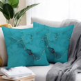 thumbnail image 2 of Teal Marble Throw Pillow Covers 20x20 Inch Set of 2, Turquoise Marble Crack Abstract Modern Art Waterproof Outdoor Pillow Covers, Decorative Cushion Pillowcases for Couch, Sofa, Bed, Garden, Patio, 2 of 9