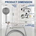 thumbnail image 4 of High Pressure Setting Handheld Shower Head Detachable Showerhead Spray Builtin Power Wash to Clean Tub Tile & Pets Extra Long Stainless Steel Hose Adjustable Br, 4 of 7