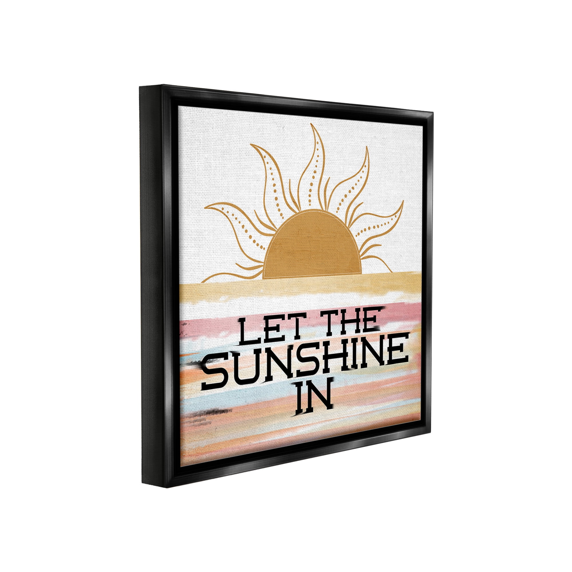 Stupell Industries Let Sunshine In Landscape Painting Black Floater Framed Canvas Art Print Wall Art, 18 x 18