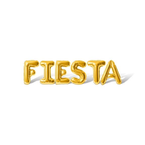 Letter Balloons - FIESTA 16" Inch Alphabet Letters Foil Mylar Balloon Bachelorette or Bridal Shower Party Banner (Gold)