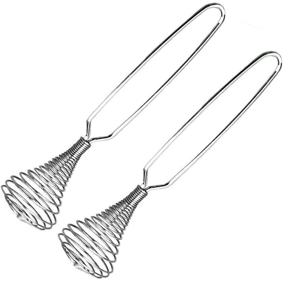 STONCEL Stainless Steel Mini Kitchen Coil Wire Whisk for Blending, Whisking, Beating and Stirring (2pc, Coil Whisk) …