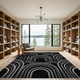 thumbnail image 2 of ODIKA 3'x5' Machine Washable Non-Slip Area Rug, Geometric Black High Traffic Rug, Gray, 1102023, 2 of 7