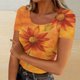 thumbnail image 2 of Camisetas Casuales de Manga Corta de las Mujeres de Color Sólido Cuello Redondo Superior, Blusa Ligera de Poliéster para Verano Primavera Diario, Fiesta Y Hogar, 2 of 7