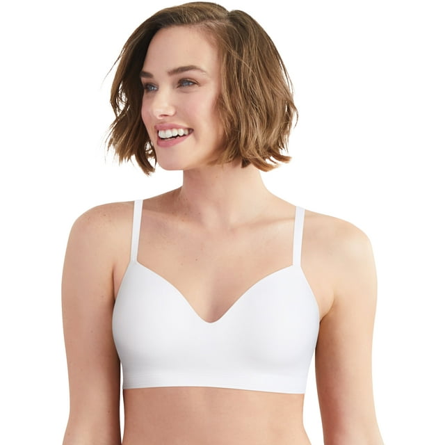 Hanes Dentelle Confort Evolution Sans Armature pour Femmes, TG, Blanc