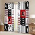 thumbnail image 2 of Homewish Eat Sleep Lacrosses Black Out Curtains for Boys, Stripes Abstract Line Curtains Pack of 2 (42x63 Each), Vintage Patchwork Plaid Bedroom Curtains, Living Room Curtains Decor, 2 of 6