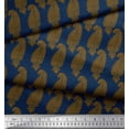 thumbnail image 2 of Soimoi Blue polyester Crepe Fabric Brown Paisley Decor Fabric Printed Yard 52 Inch Wide, 2 of 3
